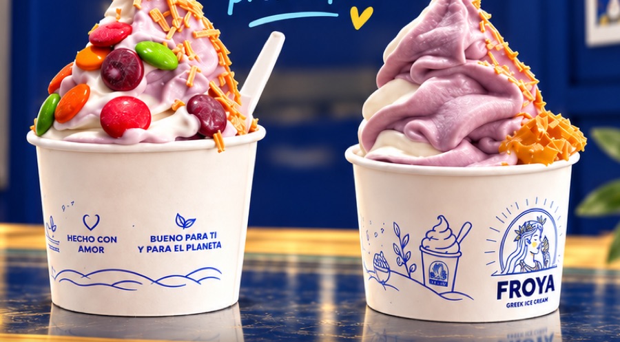 Dos vasos dobles de yogurt griego