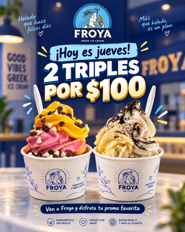 Jueves: 2 triples por $100